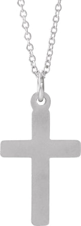 14K Gold Cross Necklace or Pendant – 16.5x12mm - White Gold - view 3