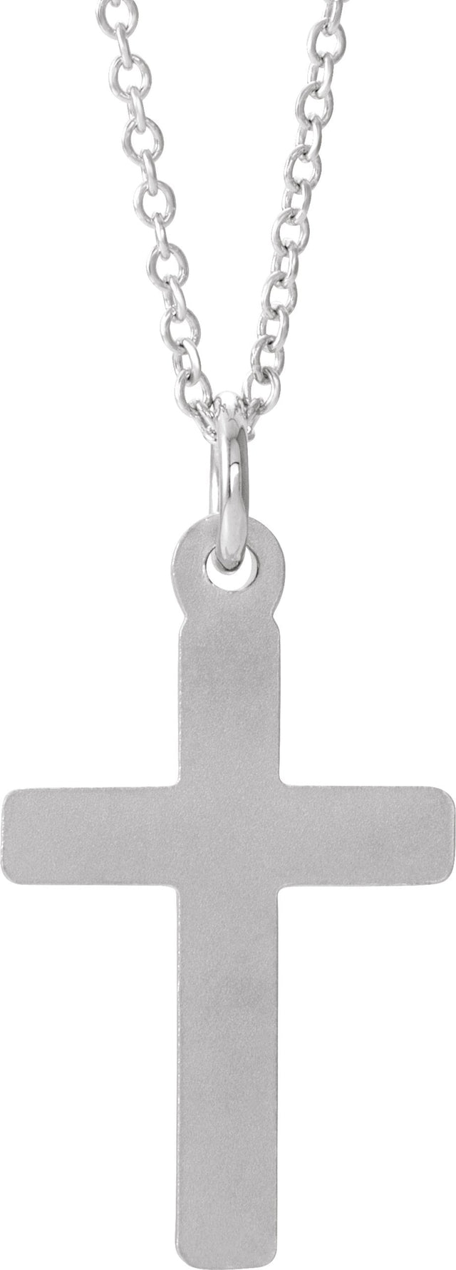 14K Gold Cross Necklace or Pendant – 16.5x12mm - White Gold - view 3