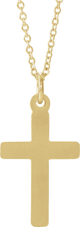 14K Gold Cross Necklace or Pendant – 16.5x12mm - Yellow Gold - view 3