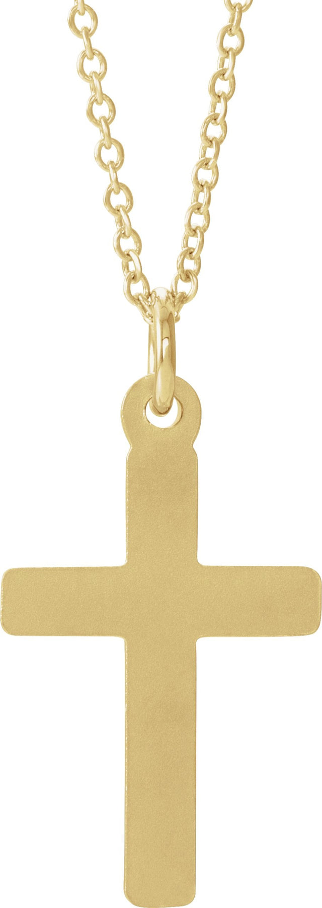 14K Gold Cross Necklace or Pendant – 16.5x12mm - Yellow Gold - view 3