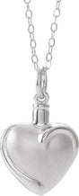 10K Gold Heart Ash Holder Necklace or Pendant - White Gold