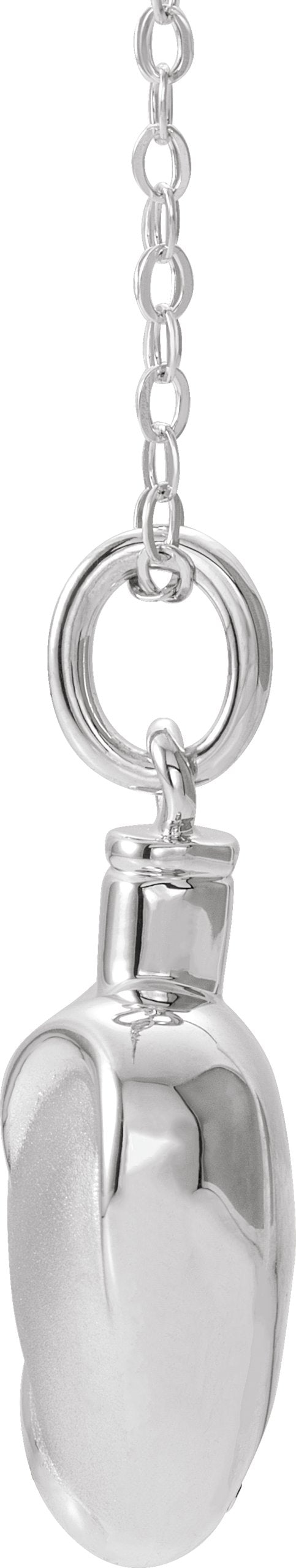 10K Gold Heart Ash Holder Necklace or Pendant - White Gold - view 2