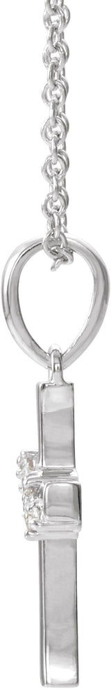 Platinum Round Natural Diamond Cluster Cross Necklace or Pendant - view 4