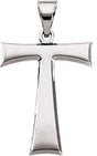 14K Gold Tau Cross Pendant - White Gold