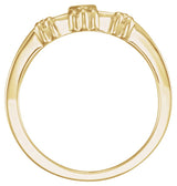 14K Gold Round Natural Diamond Cross Ring – 1mm Stones - Yellow Gold - view 4