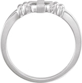 14K Gold Cross Chastity Ring - White Gold - view 2