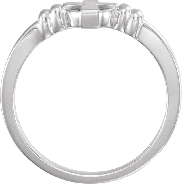 14K Gold Cross Chastity Ring - White Gold - view 2