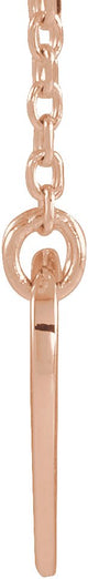 14K Gold Pierced Cross Heart Necklace - Rose Gold - view 2