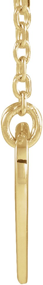 14K Gold Pierced Cross Heart Necklace - Yellow Gold - view 2
