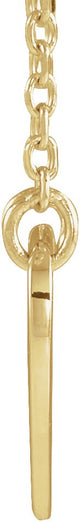 14K Gold Pierced Cross Heart Necklace - Yellow Gold - view 2