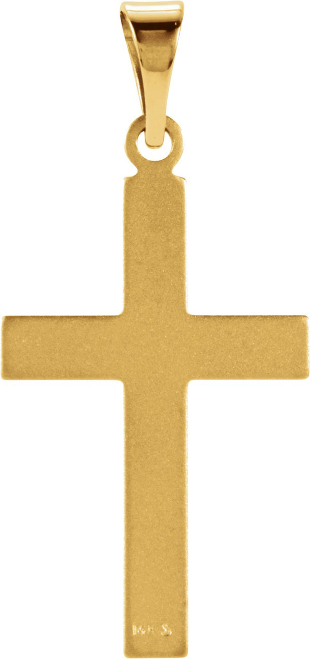 14K Gold Cross Pendant VIII - Yellow Gold - view 3