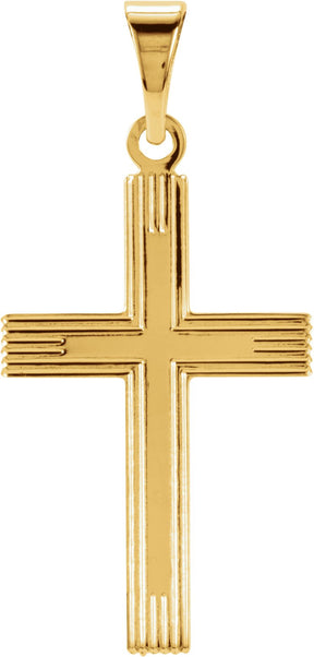 14K Gold Cross Pendant – 25.9x12mm - Yellow Gold