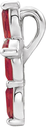 Platinum Marquise Natural Ruby Cross Necklace or Pendant - view 6