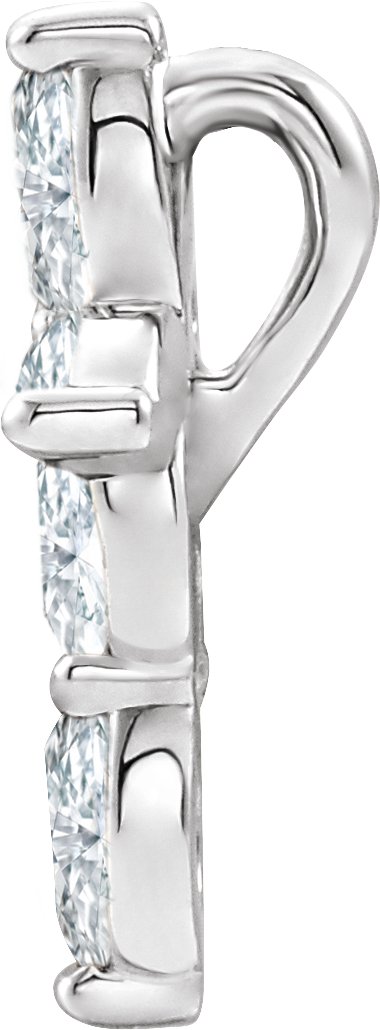 Platinum Marquise Natural Diamond Cross Necklace or Pendant - view 6