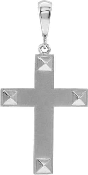 Platinum Geometric Cross Necklace or Pendant