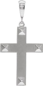 14K Gold Geometric Cross Necklace or Pendant - White Gold