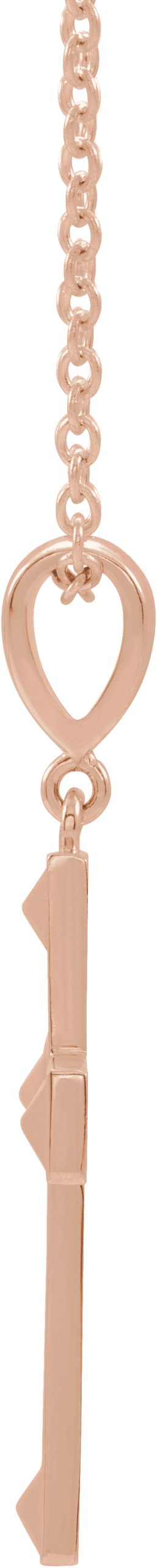 14K Gold Geometric Cross Necklace or Pendant - Rose Gold - view 2