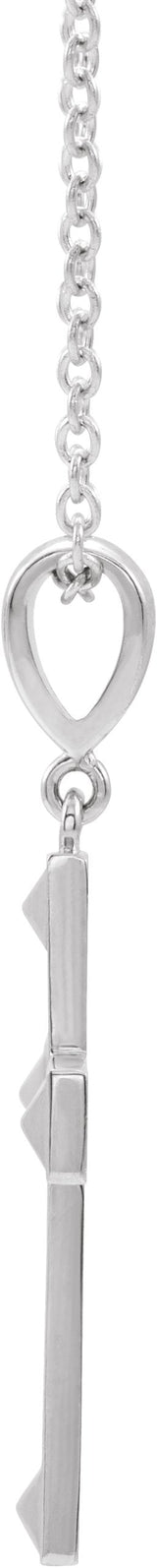 Platinum Geometric Cross Necklace or Pendant - view 2
