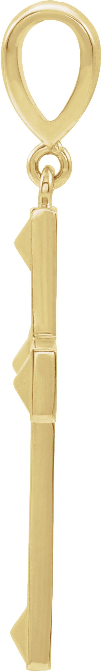 14K Gold Geometric Cross Necklace or Pendant - Yellow Gold - view 2