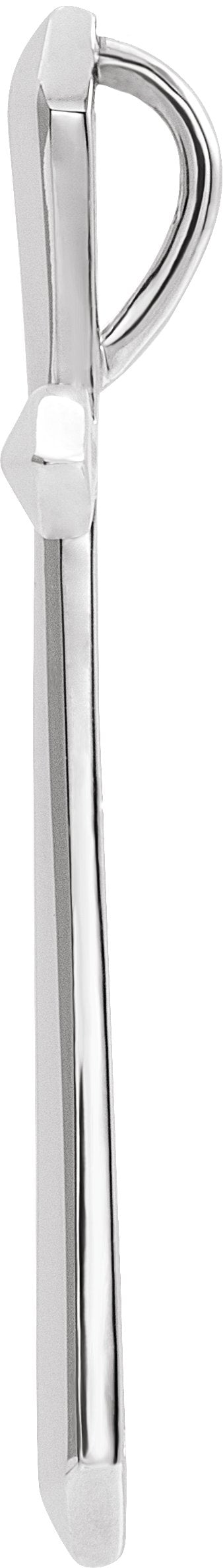Platinum Elongated Cross Necklace or Pendant - view 2