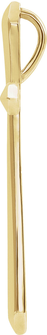 14K Gold Elongated Cross Necklace or Pendant - Yellow Gold - view 2