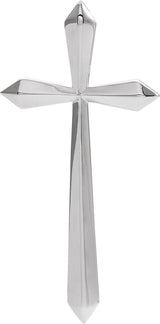 Platinum Elongated Cross Necklace or Pendant