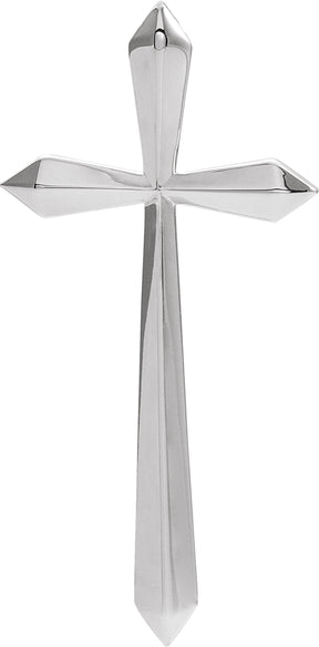 14K Gold Elongated Cross Necklace or Pendant - White Gold