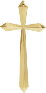 14K Gold Elongated Cross Necklace or Pendant - Yellow Gold