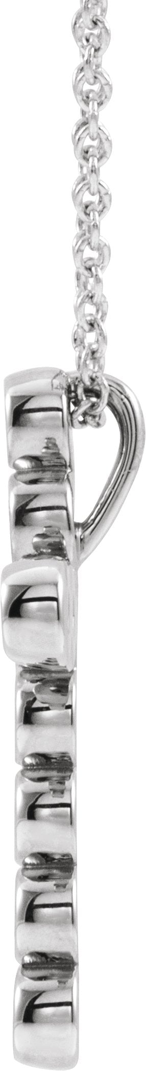 Platinum Round Natural Diamond Bezel-Set Cross Necklace or Pendant – up to 1/4 CTW - view 8