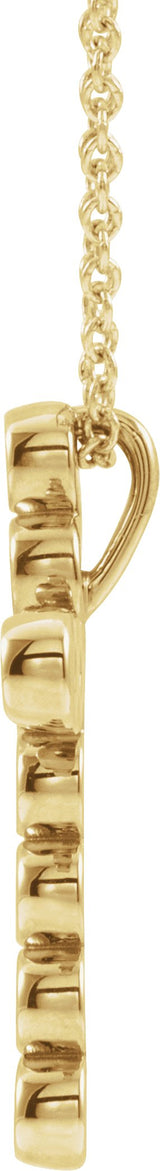 14K Gold Round Natural Diamond Bezel-Set Cross Necklace or Pendant – up to 1/4 CTW - Yellow Gold - view 8