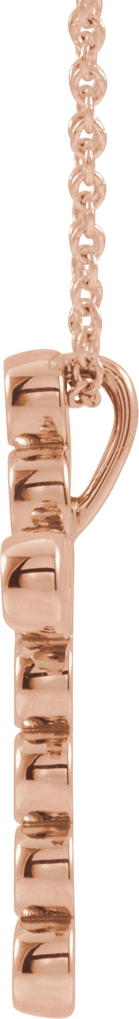 14K Gold Round Natural Diamond Bezel-Set Cross Necklace or Pendant – up to 1/4 CTW - Rose Gold - view 8