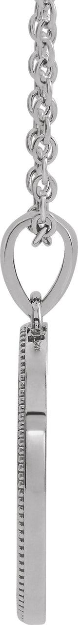 14K Gold Cross Medal Necklace or Pendant - White Gold - view 2