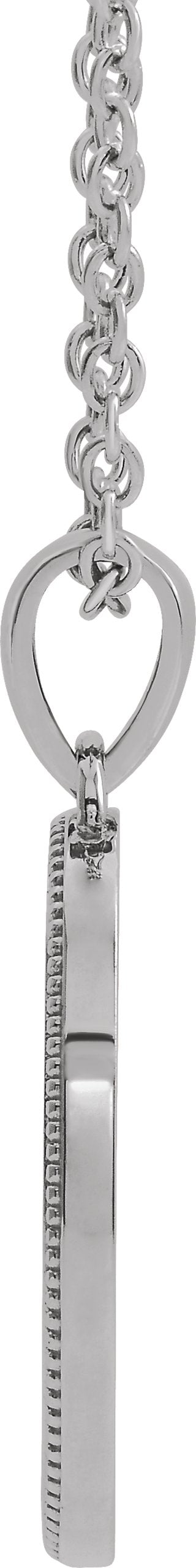 Platinum Cross Medal Necklace or Pendant - view 2