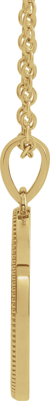 14K Gold Cross Medal Necklace or Pendant - Yellow Gold - view 2