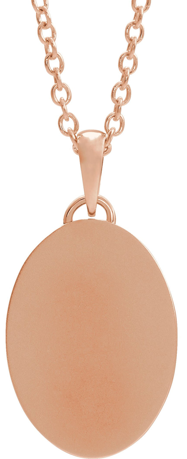 14K Gold Cross Medal Necklace or Pendant - Rose Gold - view 3