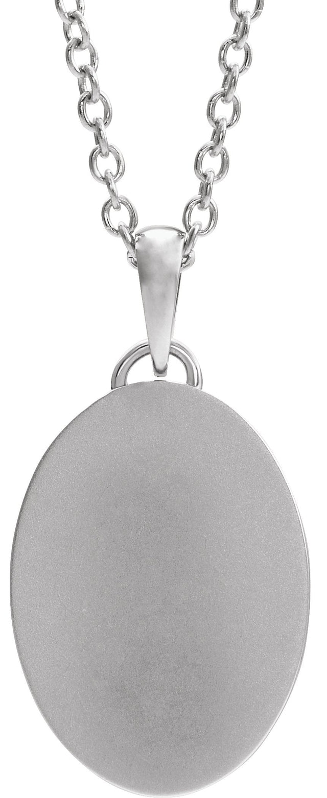 14K Gold Cross Medal Necklace or Pendant - White Gold - view 3