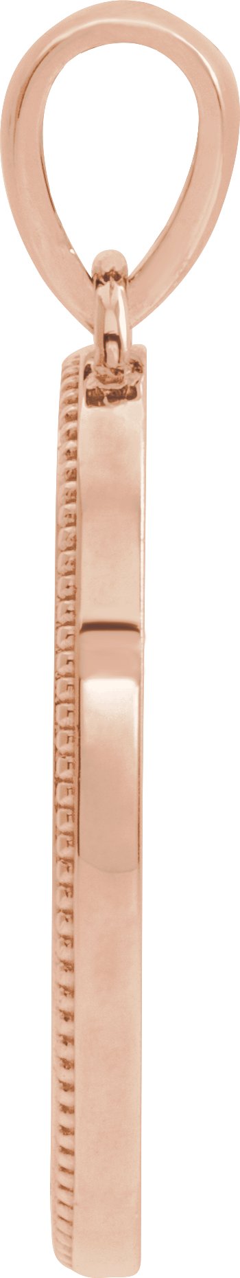 14K Gold Cross Medal Necklace or Pendant - Rose Gold - view 2
