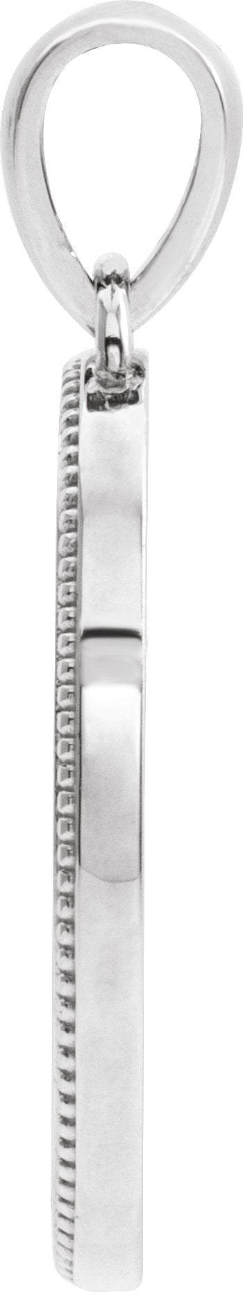 Platinum Cross Medal Necklace or Pendant - view 2