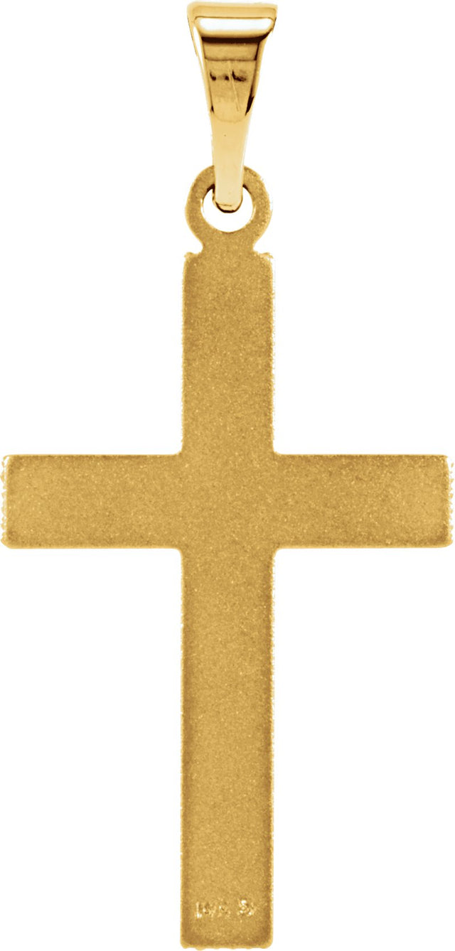 14K Gold Cross Pendant – 25.9x12mm - Yellow Gold - view 3