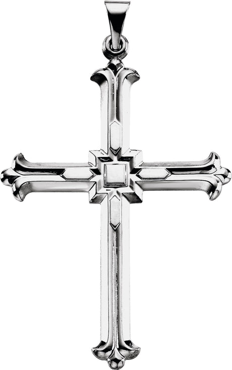 14K Gold Cross Pendant – 45.5x31.5mm - White Gold