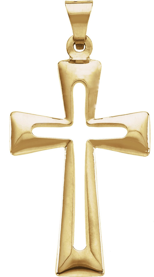 14K Gold Cross Pendant – 31.5x18mm - Yellow Gold