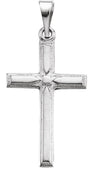 14K Gold Cross Pendant – 19x12.5mm - White Gold