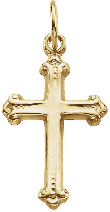 14K Gold Cross Necklace or Pendant – 15x10.5mm - Yellow Gold