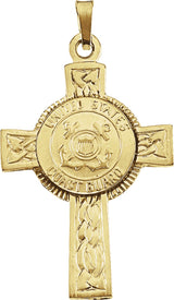 14K Gold U.S. Coast Guard Cross Pendant
