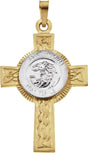 14K Gold St. Michael Cross Pendant