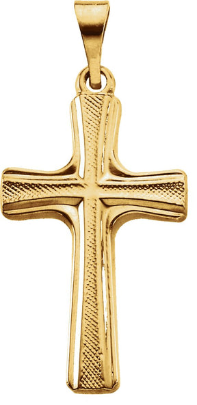 14K Gold Cross Pendant – 20x12mm - Yellow Gold
