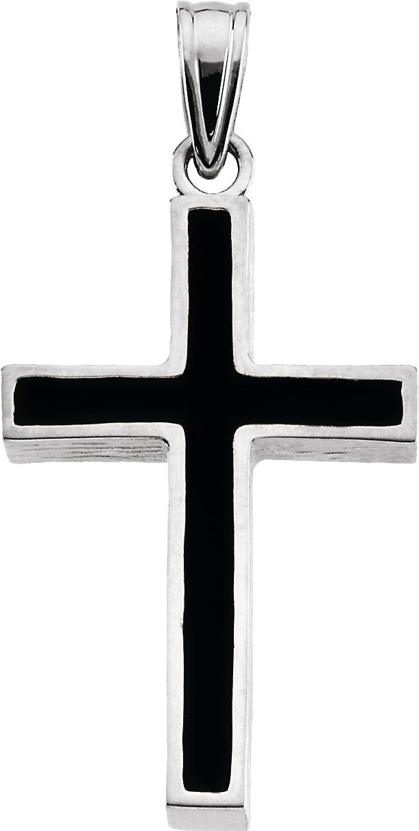 14K Gold Cross Pendant IX - White Gold