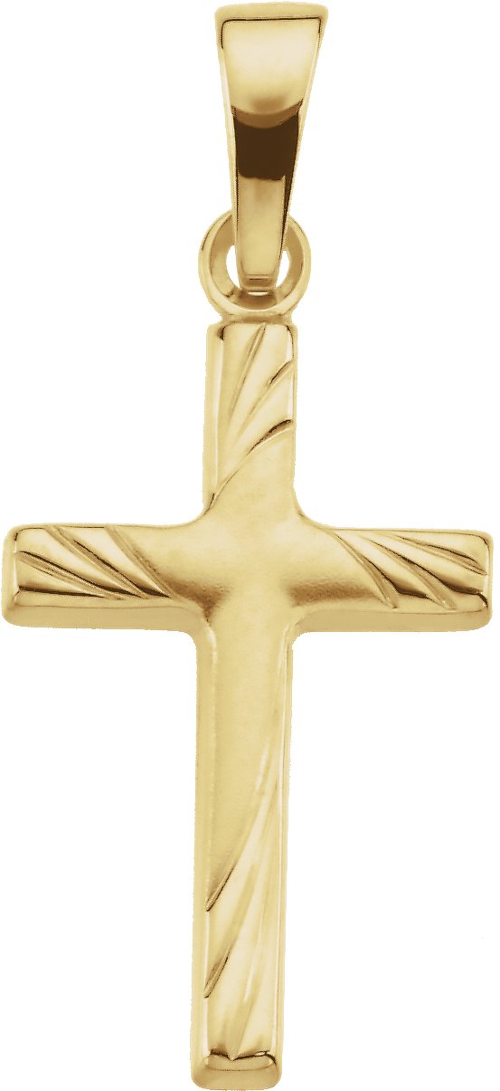 14K Gold Cross Pendant – 17.5x12mm - Yellow Gold