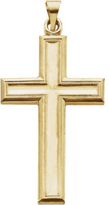 14K Gold Cross Pendant – 38x23.5mm