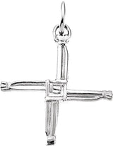 14K Gold St. Bridget's Cross Pendant - White Gold